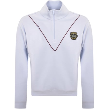 Lacoste Half Zip Logo Sweatshirt Blue | Mainline Menswear us